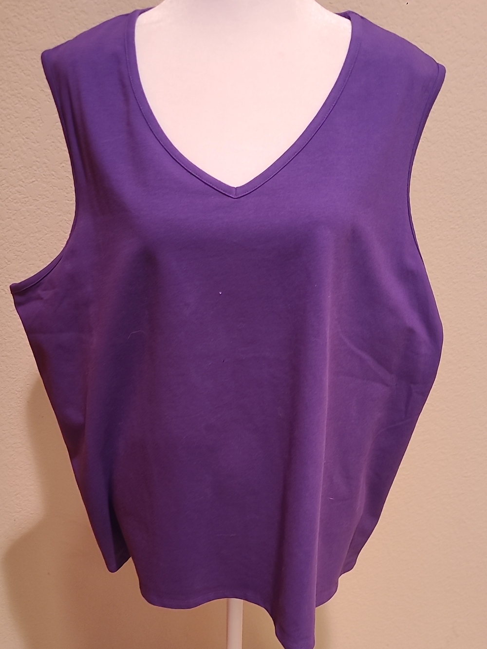 Women's Purple V-Neck Sleeveless Top Size 2X